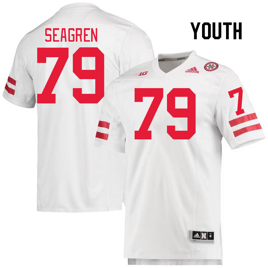 Youth #79 Grant Seagren Nebraska Cornhuskers College Football Jerseys Stitched Sale-White